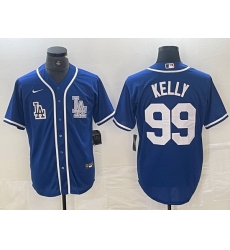 Men Los Angeles Dodgers 99 Joe Kelly Blue Cool Base Stitched Baseball Jersey 1