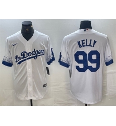 Men Los Angeles Dodgers 99 Joe Kelly White City Connect Cool Base Stitched Baseball Jersey