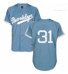 Mens Majestic Los Angeles Dodgers 31 Joc Pederson Replica Light Blue Cooperstown MLB Jersey