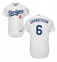 Mens Majestic Los Angeles Dodgers 6 Curtis Granderson White Flexbase Authentic Collection MLB Jersey