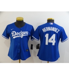 Women Dodgers 14 Enrique Hernandez Royal Women 2020 Nike Cool Base Jersey