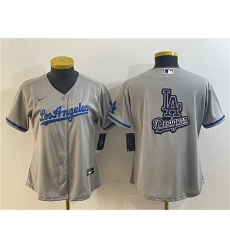 Women Los Angeles Dodgers Grey Team Big Logo Stitched Jersey s