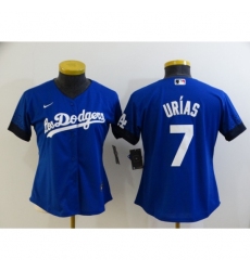 Women's Los Angeles Dodgers #7 Julio Urias Blue City Player Jersey