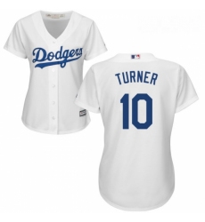 Womens Majestic Los Angeles Dodgers 10 Justin Turner Authentic White Home Cool Base MLB Jersey