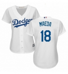 Womens Majestic Los Angeles Dodgers 18 Kenta Maeda Replica White Home Cool Base MLB Jersey