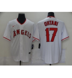 Men Los Angeles Angels 17 Shohei Ohtani Men Nike White Home 2020 Cool Base Player MLB Jersey