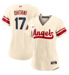Women Los Angeles Angels 17 Shohei Ohtani 2022 Cream City Connect Stitched Baseball Jerseys