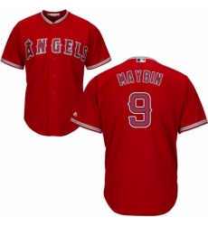 Youth Majestic Los Angeles Angels of Anaheim 9 Cameron Maybin Replica Red Alternate Cool Base MLB Jersey