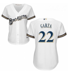 Womens Majestic Milwaukee Brewers 22 Matt Garza Authentic White Home Cool Base MLB Jersey