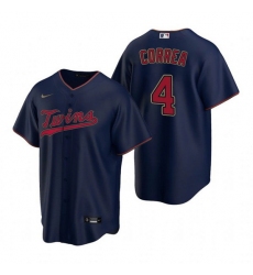 Men Minnesota Twins 4 Carlos Correa Navy Cool Base Stitched Jerse