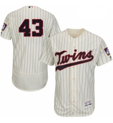 Mens Majestic Minnesota Twins 43 Addison Reed Cream Alternate Flex Base Authentic Collection MLB Jersey