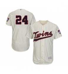 Mens Minnesota Twins 24 C J Cron Cream Alternate Flex Base Authentic Collection Baseball Jersey