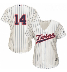 Womens Majestic Minnesota Twins 14 Kent Hrbek Replica Cream Alternate Cool Base MLB Jersey