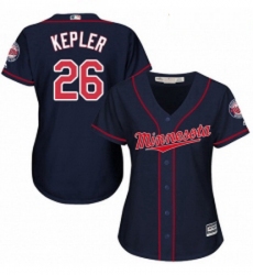 Womens Majestic Minnesota Twins 26 Max Kepler Replica Navy Blue Alternate Road Cool Base MLB Jersey