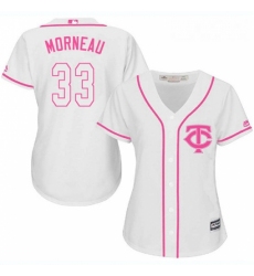 Womens Majestic Minnesota Twins 33 Justin Morneau Replica White Fashion Cool Base MLB Jersey