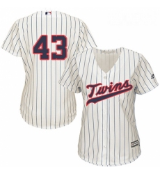 Womens Majestic Minnesota Twins 43 Addison Reed Replica Cream Alternate Cool Base MLB Jersey 