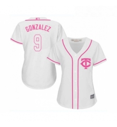 Womens Minnesota Twins 9 Marwin Gonzalez Replica White Fashion Cool Base Baseball Jersey 