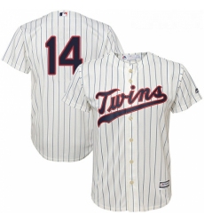 Youth Majestic Minnesota Twins 14 Kent Hrbek Authentic Cream Alternate Cool Base MLB Jersey