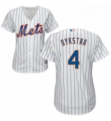 Womens Majestic New York Mets 4 Lenny Dykstra Replica White Home Cool Base MLB Jersey