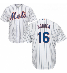 Youth Majestic New York Mets 16 Dwight Gooden Replica White Home Cool Base MLB Jersey