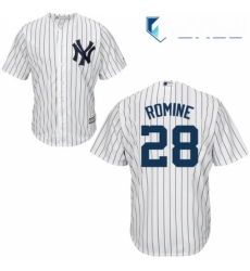 Youth Majestic New York Yankees 28 Austin Romine Authentic White Home MLB Jersey