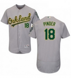 Mens Majestic Oakland Athletics 18 Chad Pinder Grey Road Flex Base Authentic Collection MLB Jersey