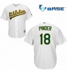 Mens Majestic Oakland Athletics 18 Chad Pinder Replica White Home Cool Base MLB Jersey 