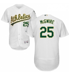 Mens Majestic Oakland Athletics 25 Mark McGwire White Home Flex Base Authentic Collection MLB Jersey