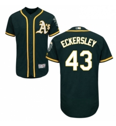 Mens Majestic Oakland Athletics 43 Dennis Eckersley Green Alternate Flex Base Authentic Collection MLB Jersey