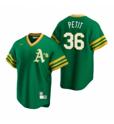 Mens Nike Oakland Athletics 36 Yusmeiro Petit Kelly Green Cooperstown Collection Road Stitched Baseball Jersey