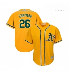 Mens Oakland Athletics 26 Matt Chapman Replica Gold Alternate 2 Cool Base Baseball Jersey 