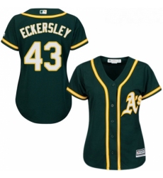 Womens Majestic Oakland Athletics 43 Dennis Eckersley Replica Green Alternate 1 Cool Base MLB Jersey