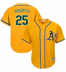 Youth Majestic Oakland Athletics 25 Stephen Piscotty Replica Gold Alternate 2 Cool Base MLB Jersey 