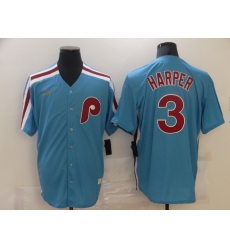 Men Nike Philadelphia Phillies Bryce Harper 3 BLue 2020 Authentic Player MLB Jersey