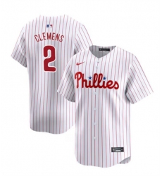 Men Philadelphia Phillies 2 Kody Clemens White Home Limited Stitched Jersey