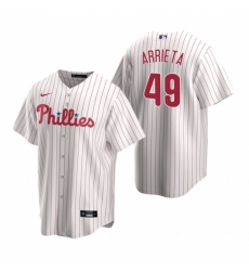 Mens Nike Philadelphia Phillies 49 Jake Arrieta White Home Stitched Baseball Jersey