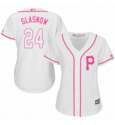 Womens Majestic Pittsburgh Pirates 24 Tyler Glasnow Replica White Fashion Cool Base MLB Jersey 