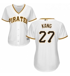 Womens Majestic Pittsburgh Pirates 27 Jung ho Kang Authentic White Home Cool Base MLB Jersey