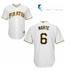 Youth Majestic Pittsburgh Pirates 6 Starling Marte Authentic White Home Cool Base MLB Jersey