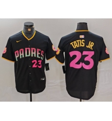 Men San Diego Padres 23 Fernando Tatis Jr  Black Cool Base Stitched Baseball Jersey 2