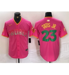 Men San Diego Padres 23 Fernando Tatis Jr  Pink Cool Base Stitched Baseball Jersey