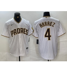 Men San Diego Padres 4 Luis Arraez White Cool Base Stitched Baseball Jersey