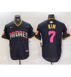 Men San Diego Padres 7 Ha Seong Kim Black Cool Base Stitched Baseball Jersey