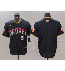 Men San Diego Padres Blank Black Cool Base Stitched Baseball Jersey 1