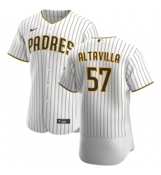 San Diego Padres 57 Dan Altavilla Men Nike White Brown Home 2020 Authentic Player Jersey