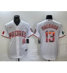 men san diego padres 13 manny machado mexico white cool base stitched baseball jersey_ u526F u672C