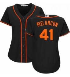 Womens Majestic San Francisco Giants 41 Mark Melancon Replica Black Alternate Cool Base MLB Jersey