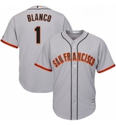 Youth Majestic San Francisco Giants 1 Gregor Blanco Authentic Grey Road Cool Base MLB Jersey 