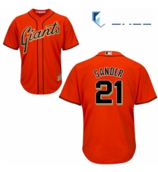 Youth Majestic San Francisco Giants 21 Deion Sanders Replica Orange Alternate Cool Base MLB Jersey