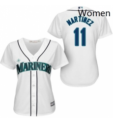 Womens Majestic Seattle Mariners 11 Edgar Martinez Replica White Home Cool Base MLB Jersey 